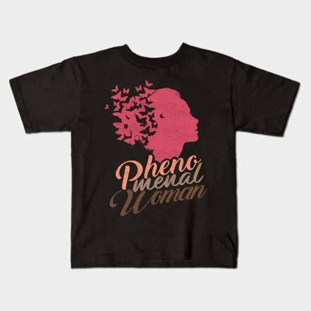 'Butterflies Phenomenal Woman' Phenomenal Woman Gift Kids T-Shirt by ourwackyhome